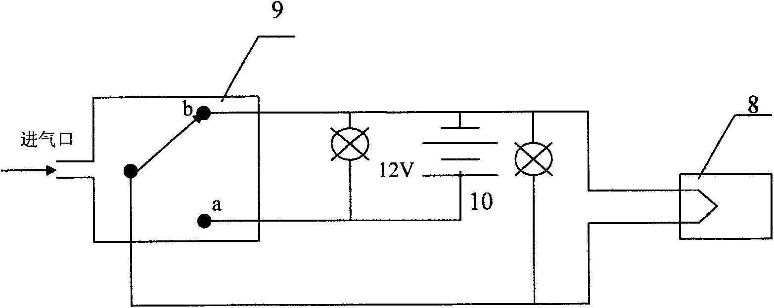 Artificially triggered lightning pneumatic remote-control ignition device for rocket