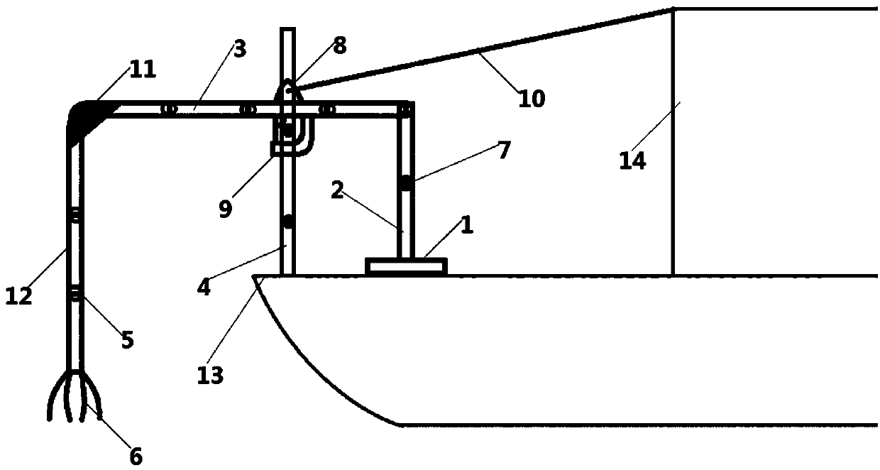 Adjustable hanging type device for installing ultrashort baseline transducer