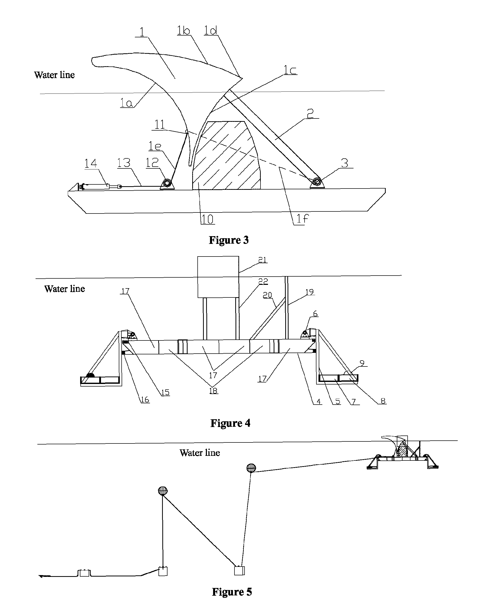 Floating wave energy converter with semi-submersble characteristic