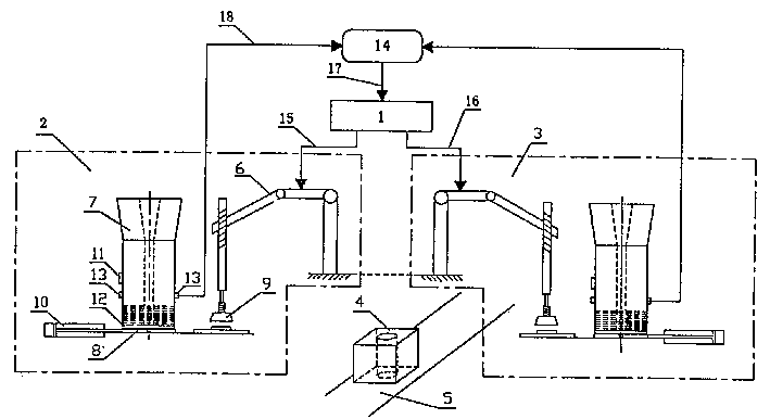 Automatic production line for assembling block composted in splinter shaped