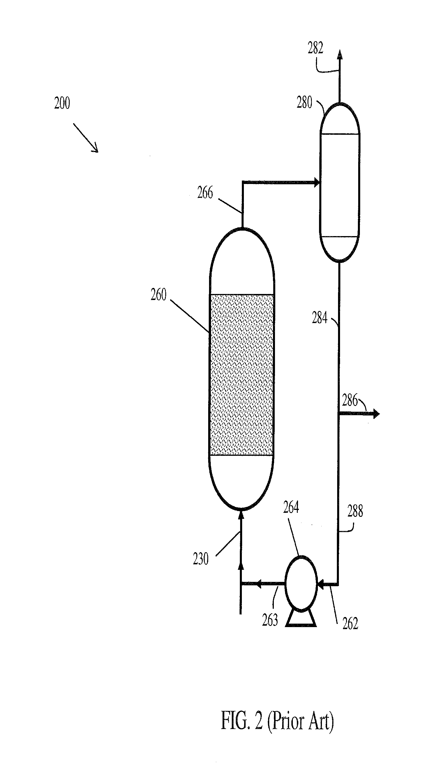 Ebullated-bed process for feedstock containing dissolved hydrogen