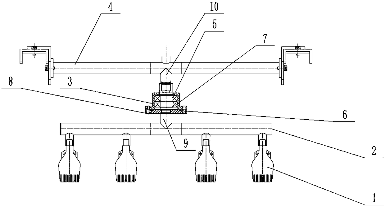 Air blowing system with rotary air pipe