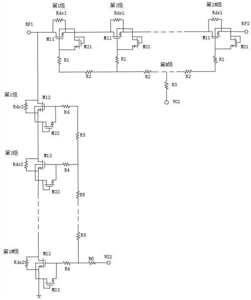 Radio frequency switch circuit for optimizing voltage withstanding uniformity of stacked switch tubes