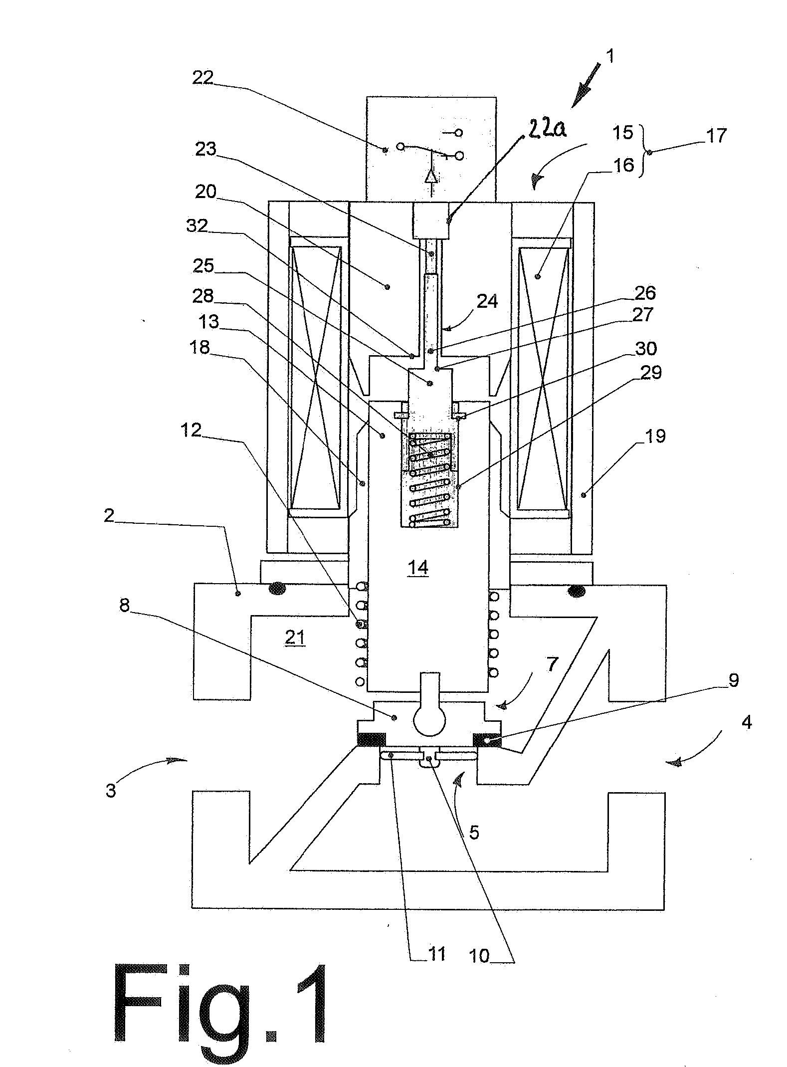 Valve with end position switching