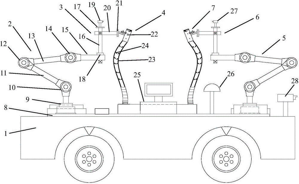 Double-arm fruit picking robot and fruit picking method