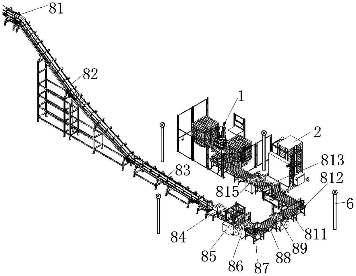 Intelligent unmanned assembly line for tea packaging