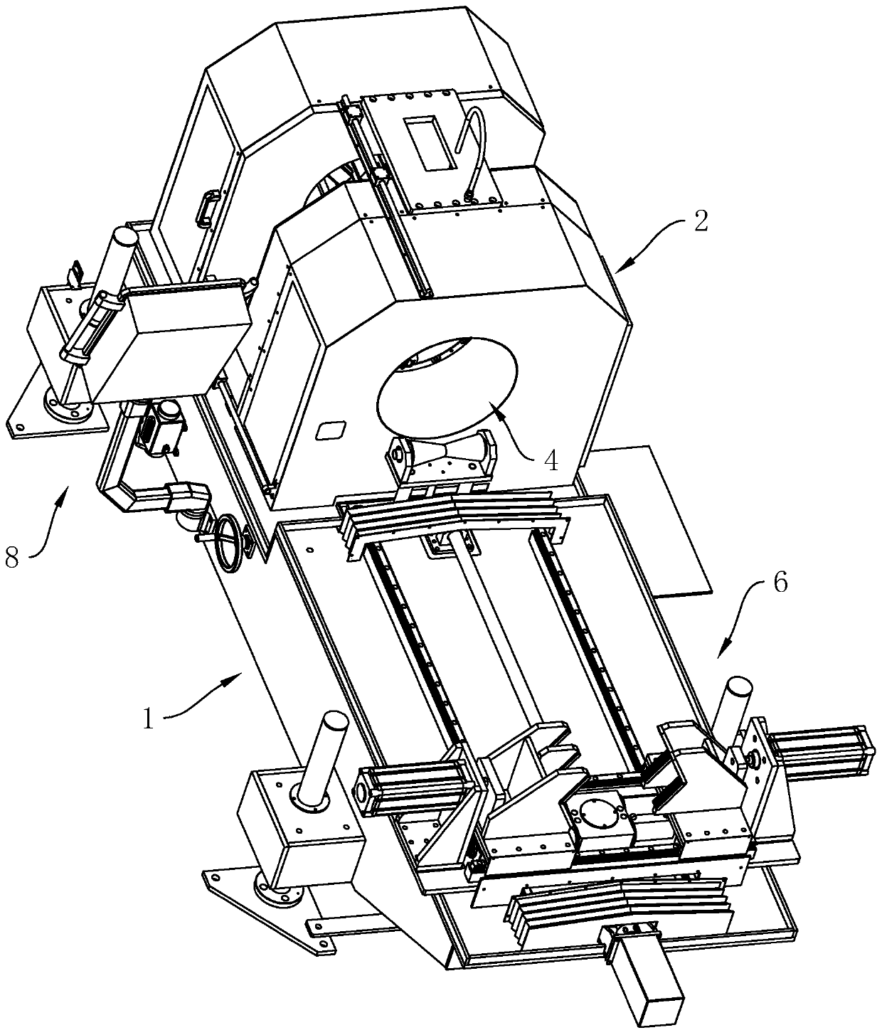 Pipe fixed-length cutting-off beveling machine