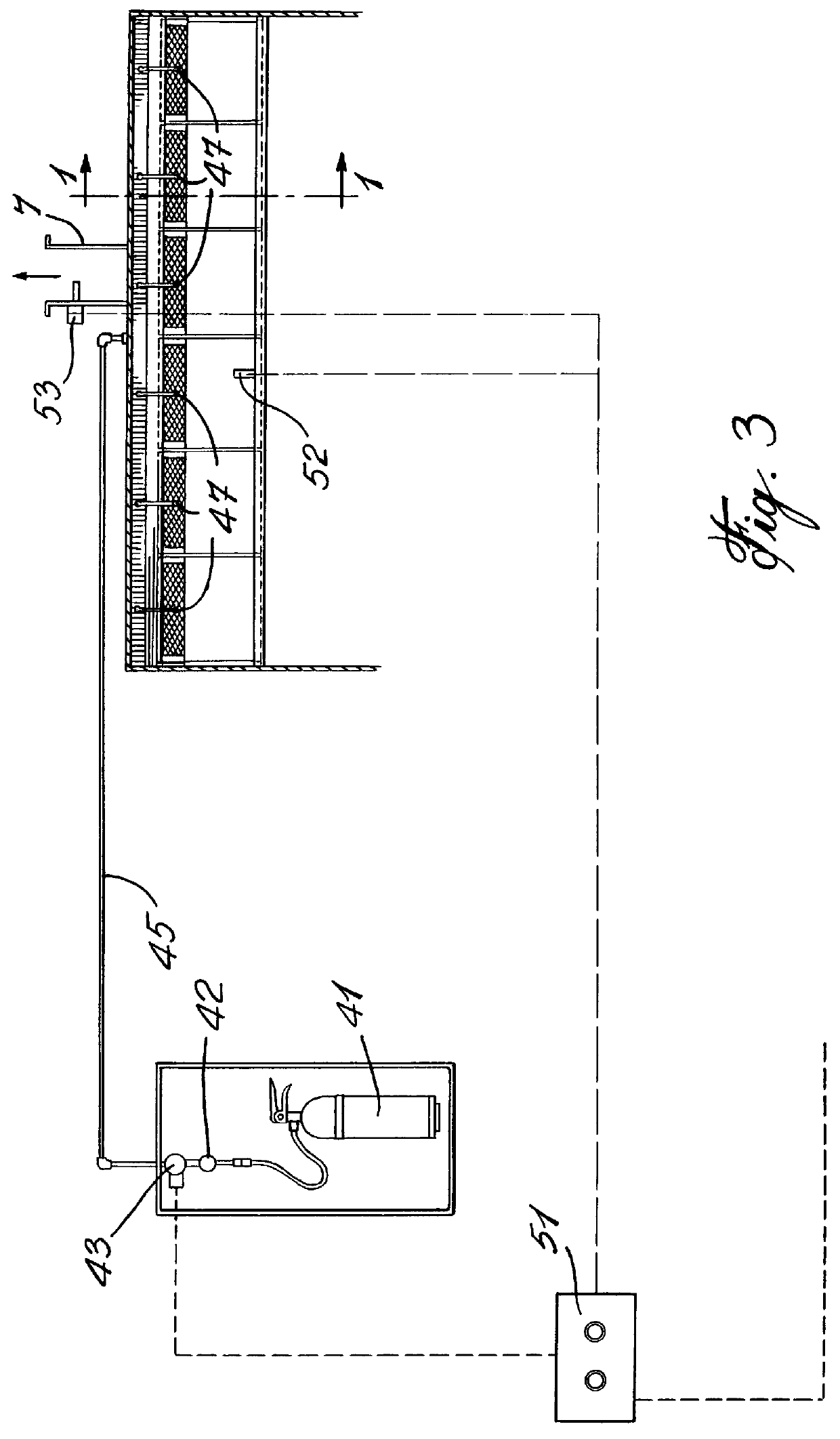 Method and apparatus for combined removal and in-situ biodegradation of grease material from a kitchen ventilator