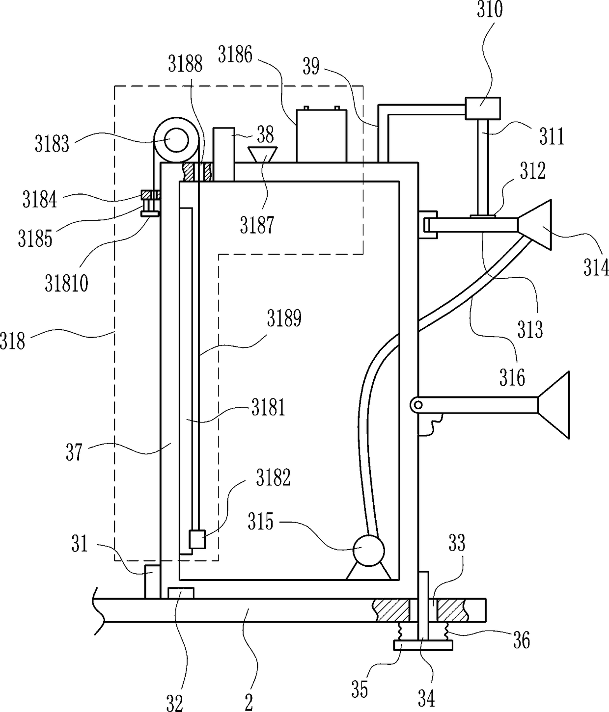 Watering equipment for bridge construction