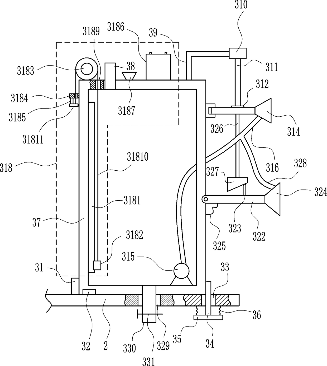 Watering equipment for bridge construction