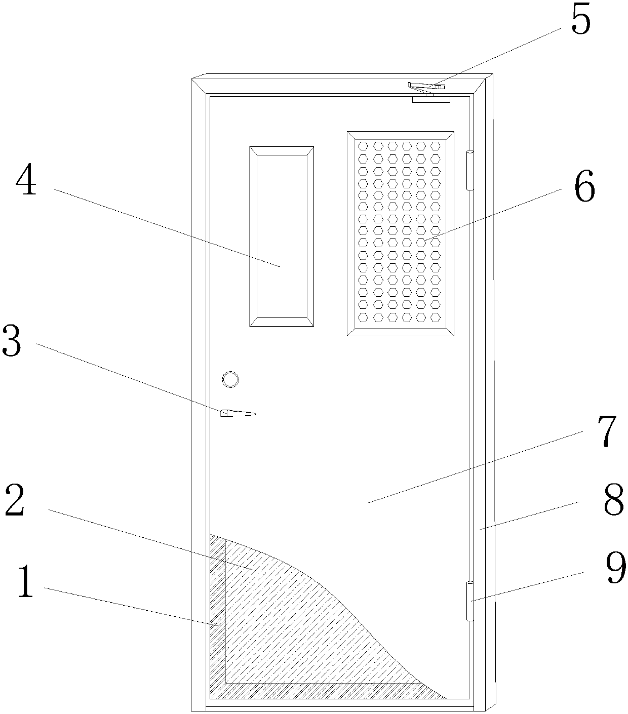 Fire exit door with smoke discharge function