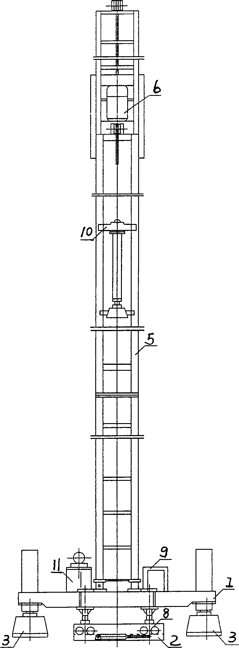 Concrete core cement soil stirring pile machine and its construction technological method