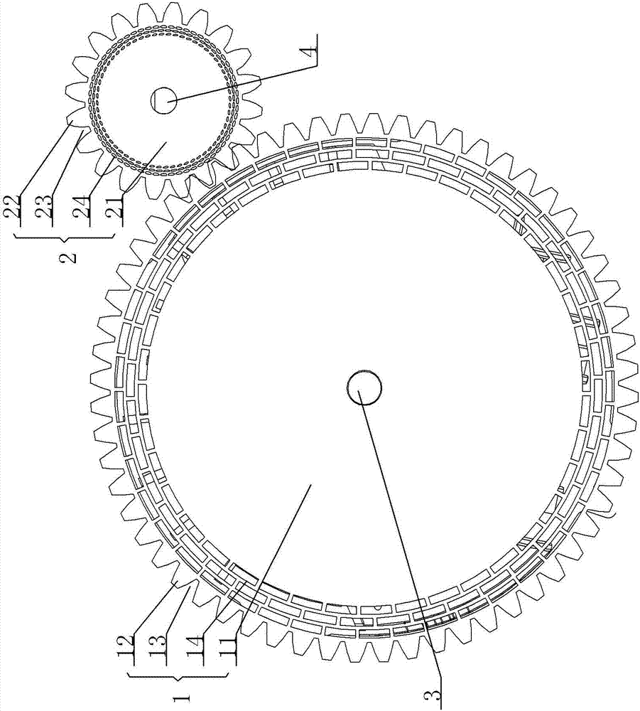 Structural flexible gear speed reduction transmission structure