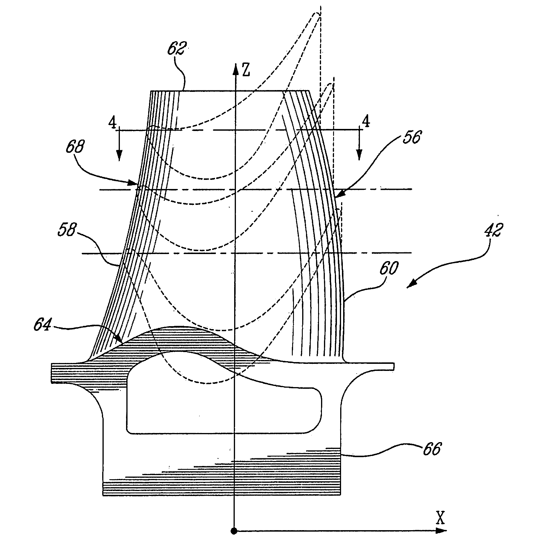 Compressor turbine blade airfoil profile