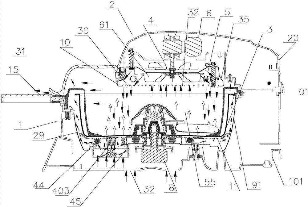 High-efficiency energy-saving roasting pan and heating method thereof