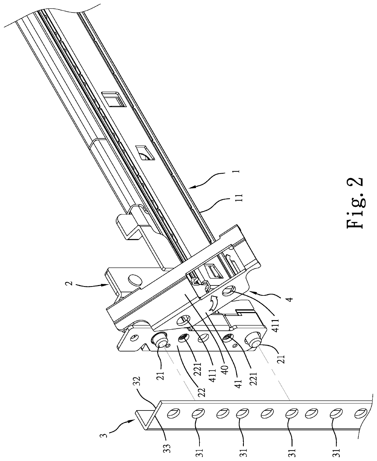 Server rail and server rack mounting structure