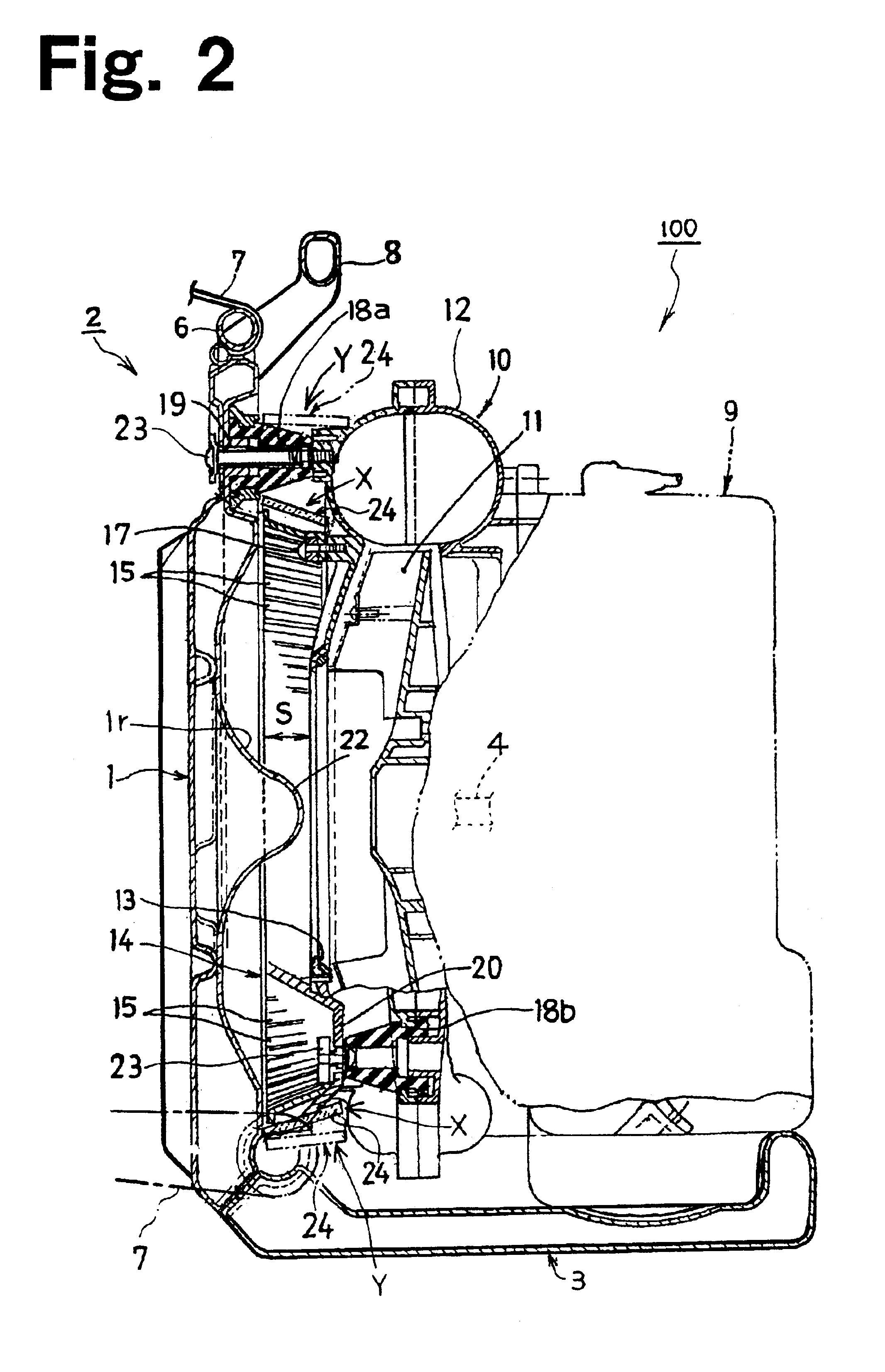 Power blower having a debris-catching filter member