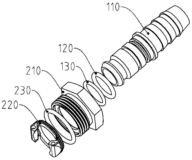 Rapid inserting connector for pneumatic brake pipeline