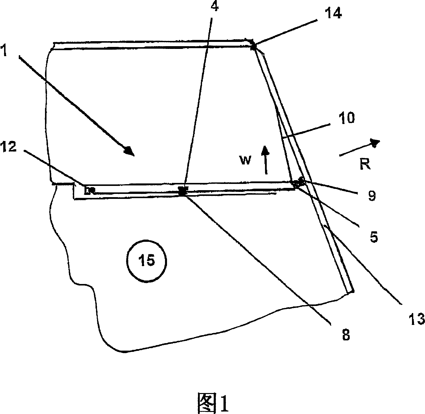 Overturning device for motor vehicle