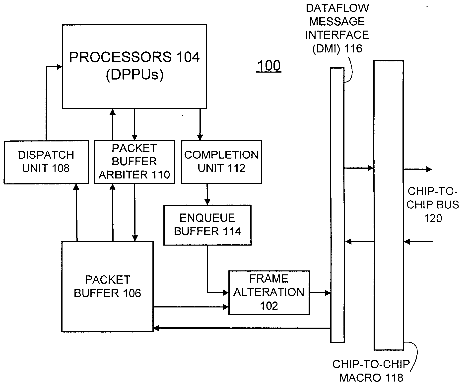 Method and apparatus for implementing frame header alterations using byte-wise arithmetic logic units