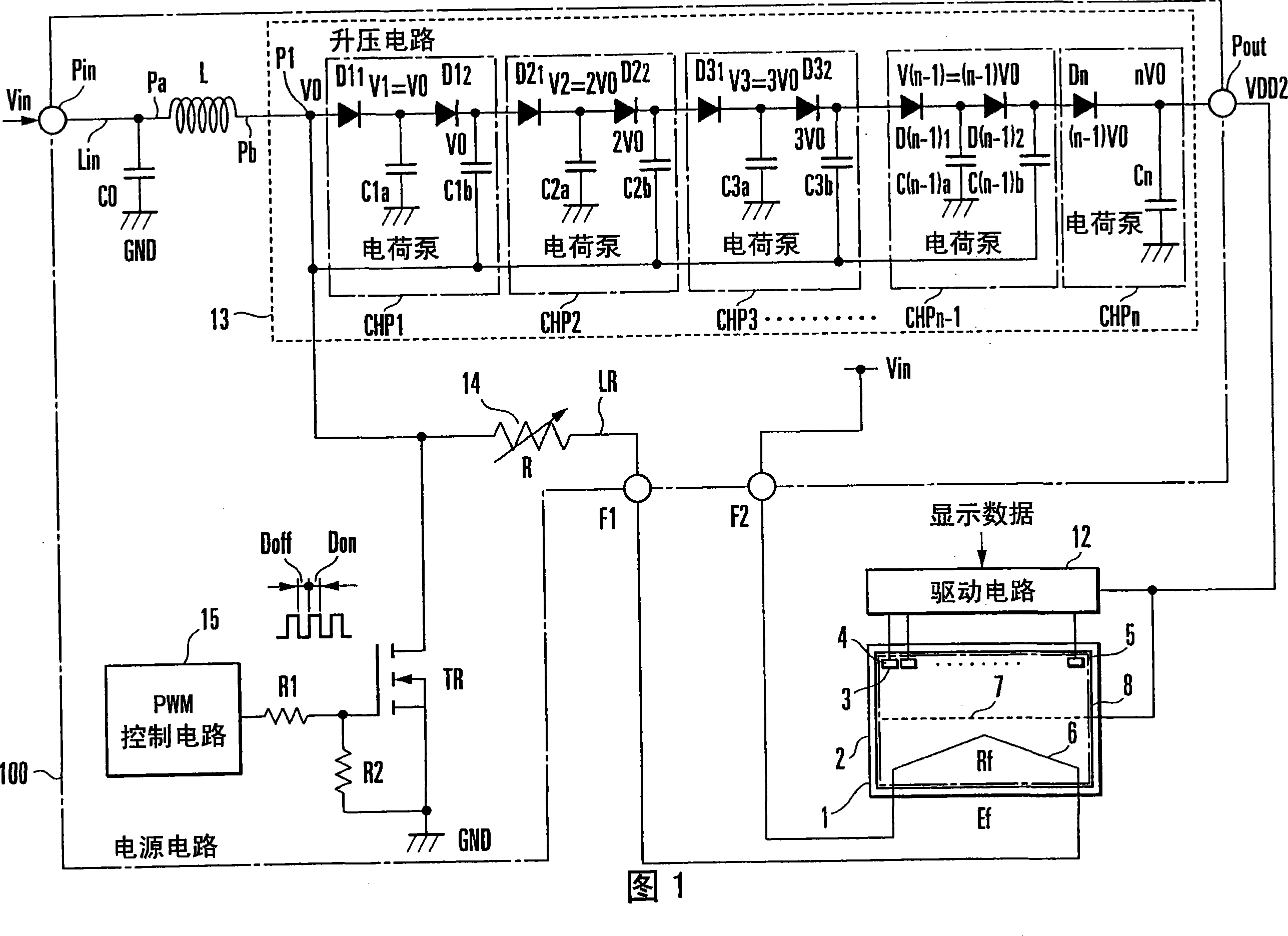 Power supply circuit of fluorescence display device