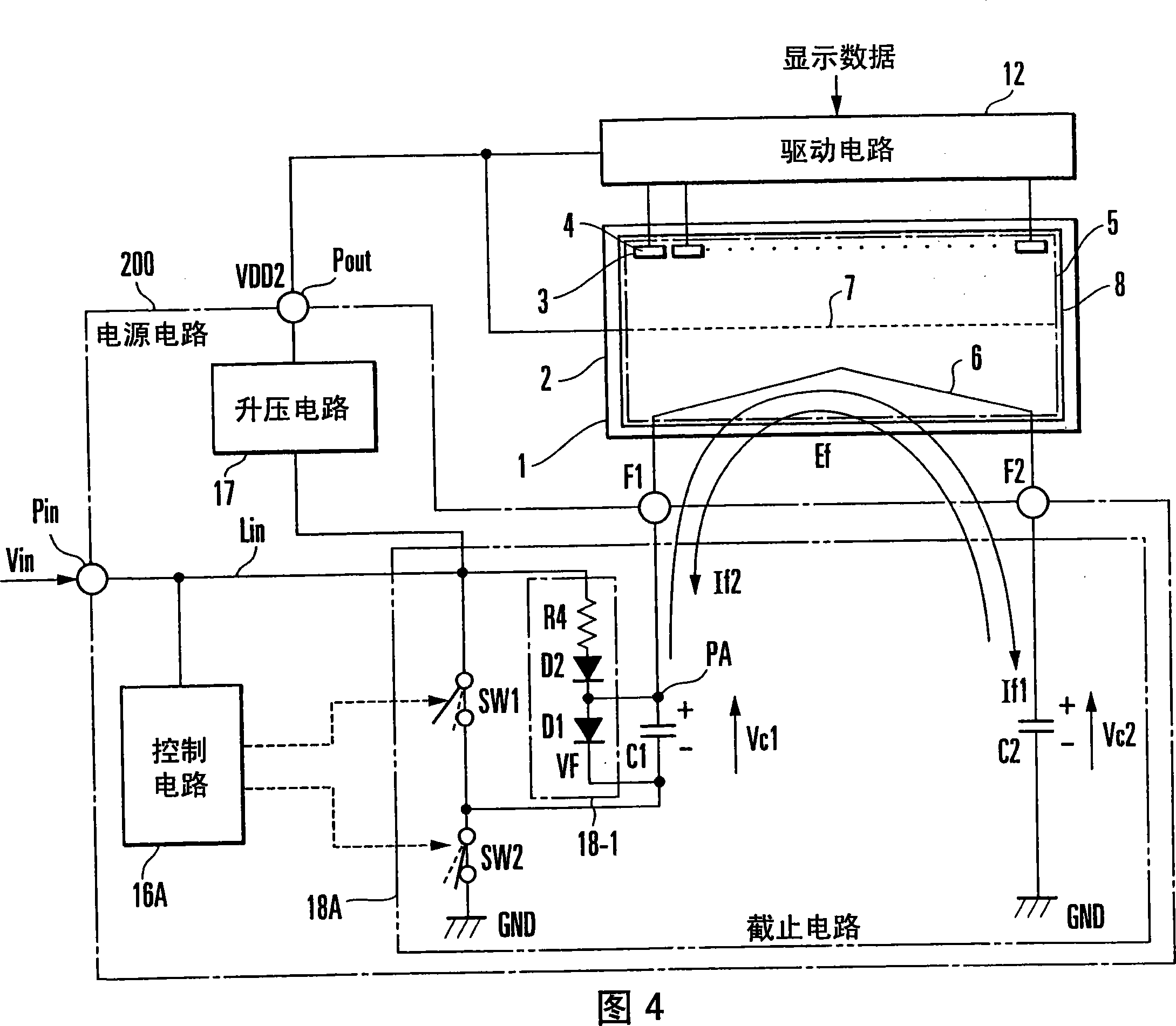 Power supply circuit of fluorescence display device