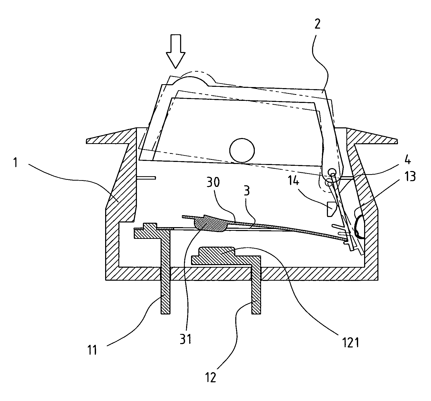 Mechanism for trip-free of the bimetallic plate of a safety switch device