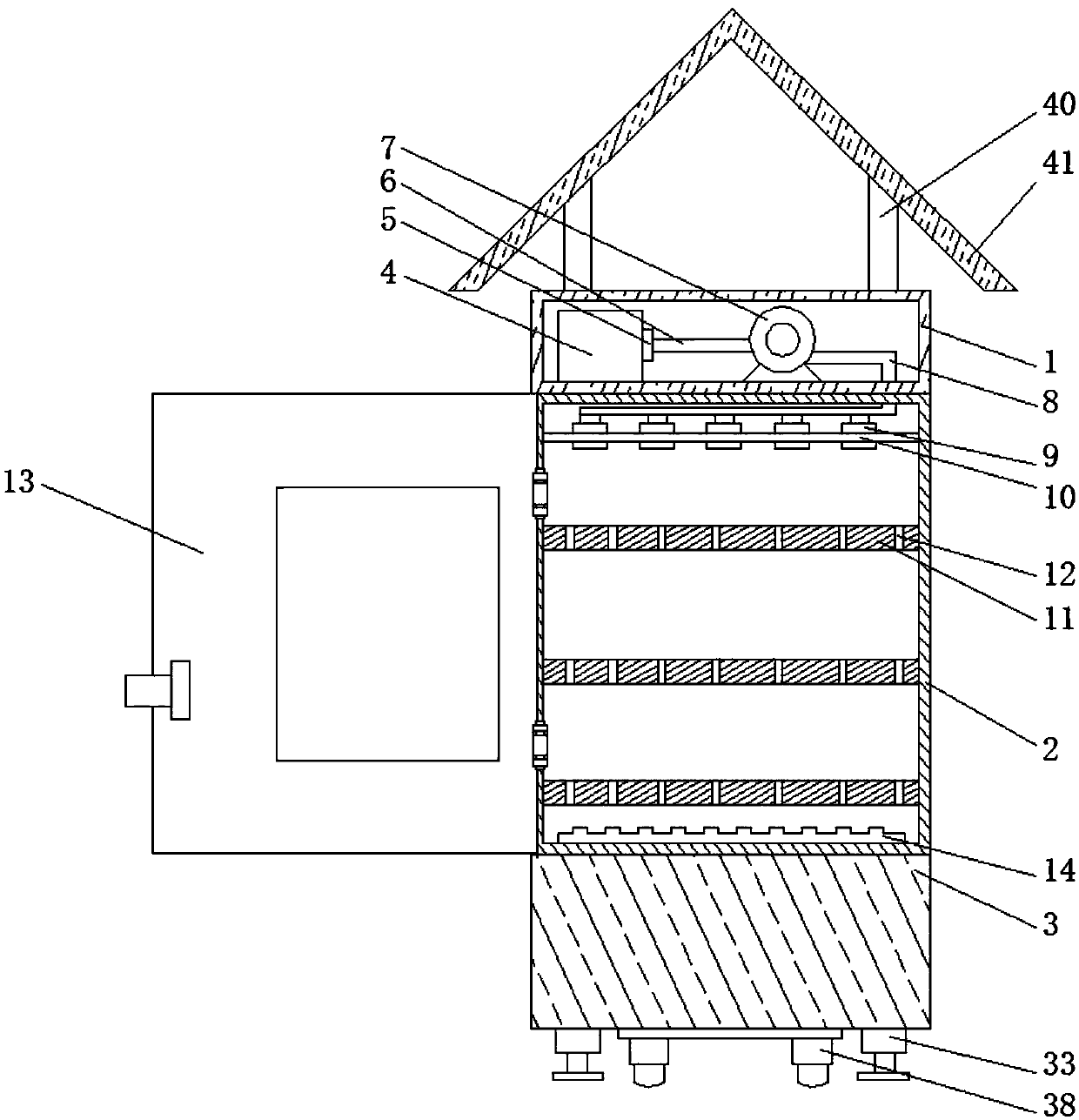 Placement cabinet for communication equipment