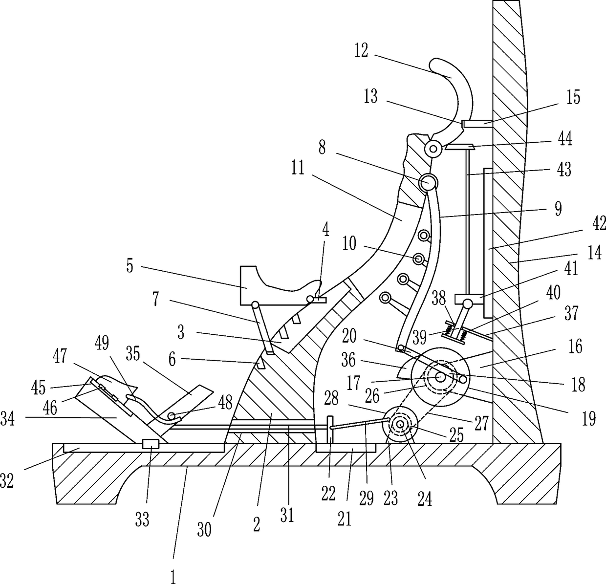 Relaxing device used after sports long-distance running training