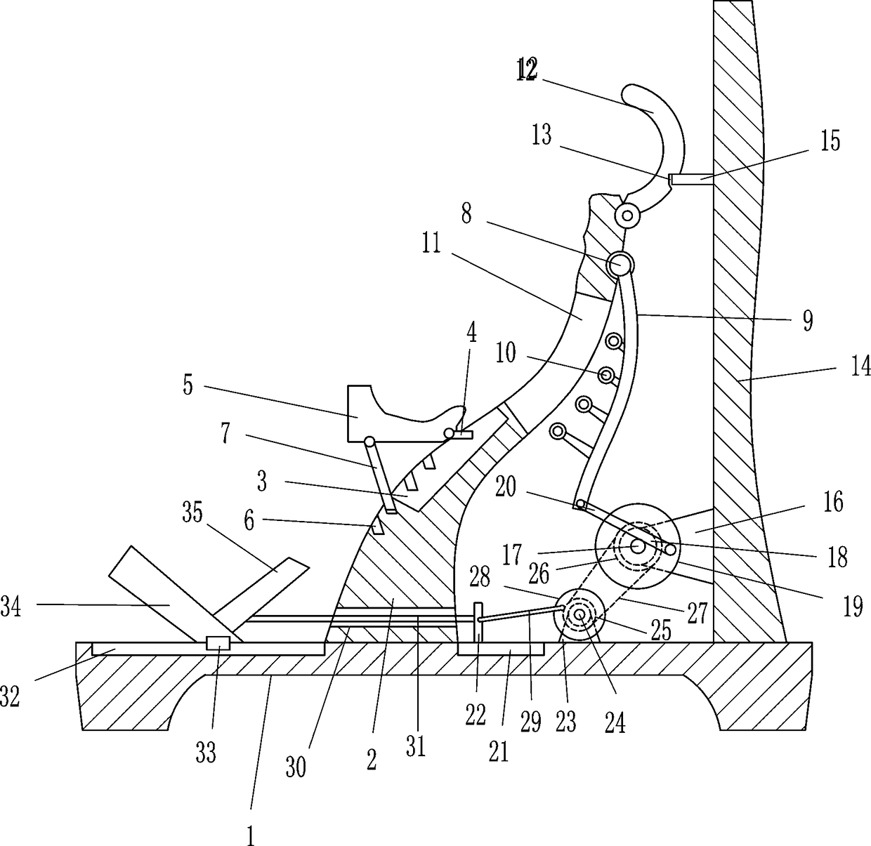 Relaxing device used after sports long-distance running training