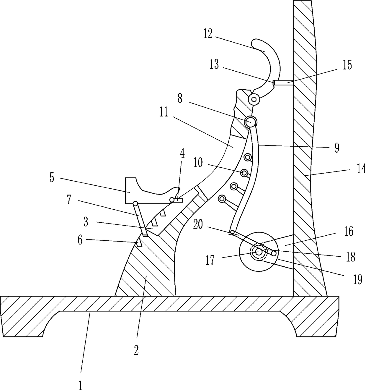 Relaxing device used after sports long-distance running training