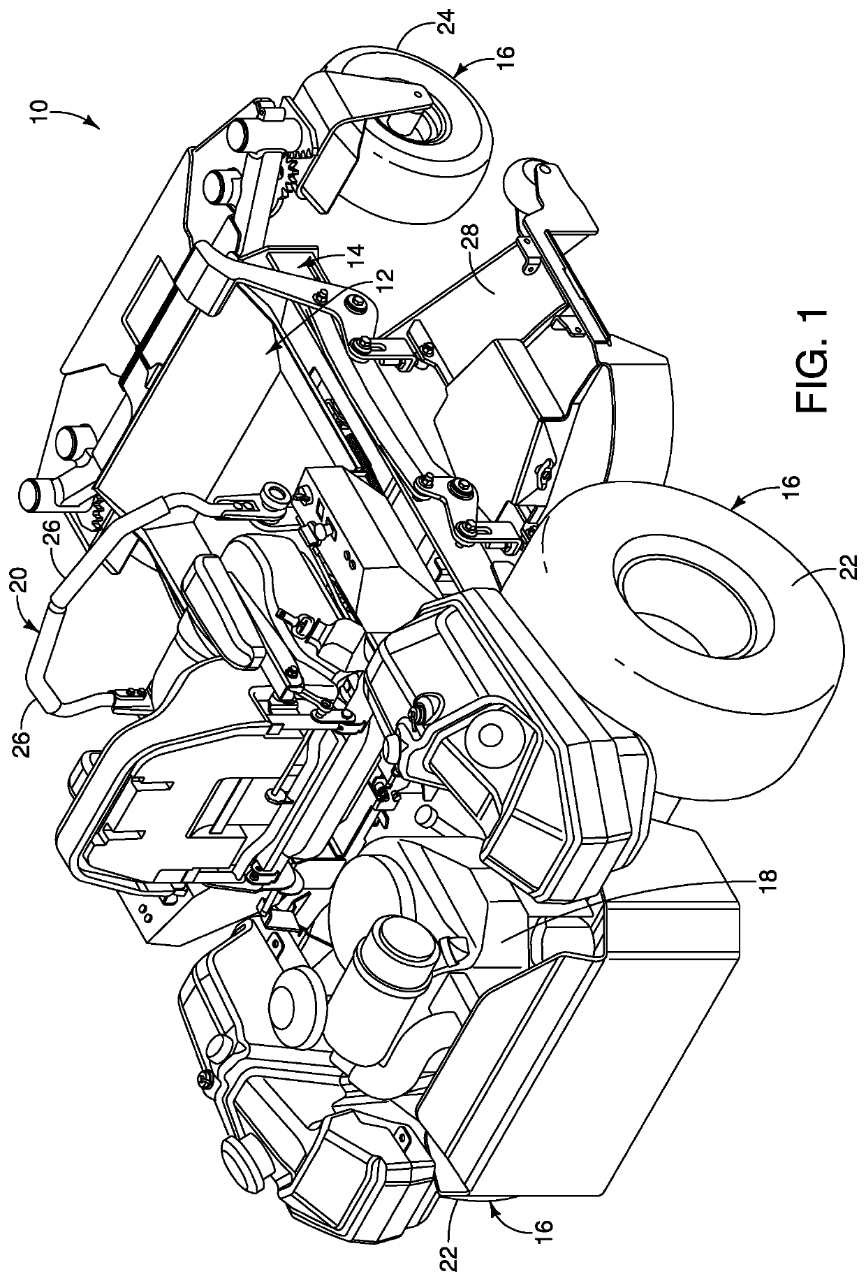 Adjustable seat assembly for a lawn maintenance vehicle