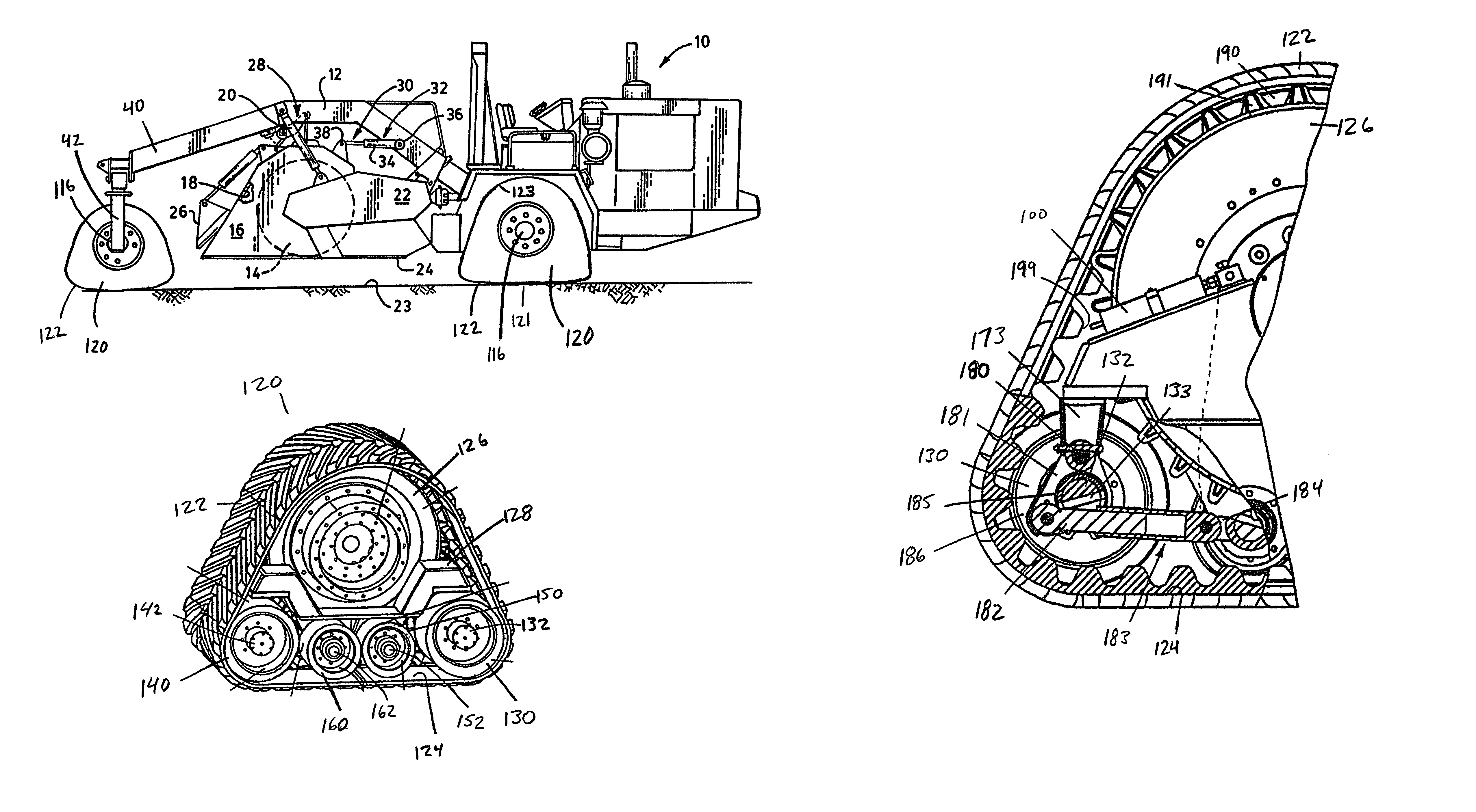 Soil stabilizer with track apparatus