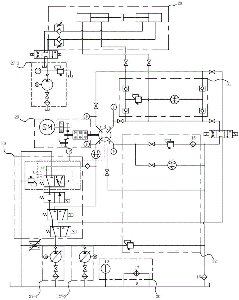 All-hydraulic steering gear test system