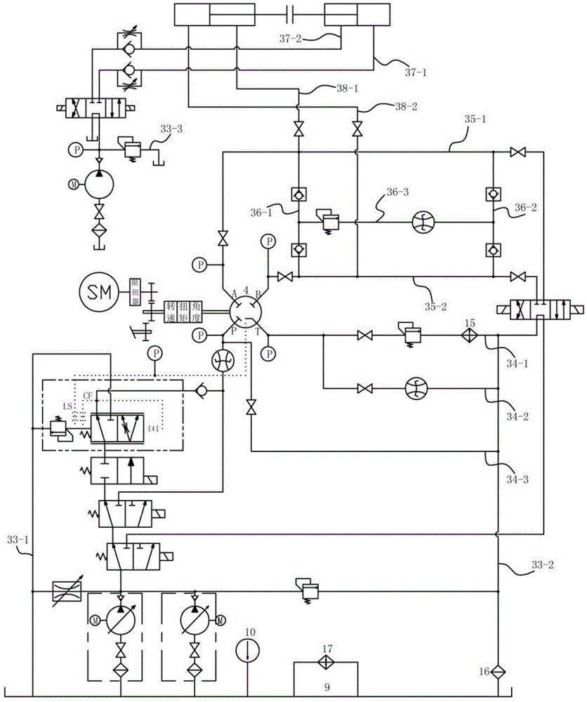 All-hydraulic steering gear test system