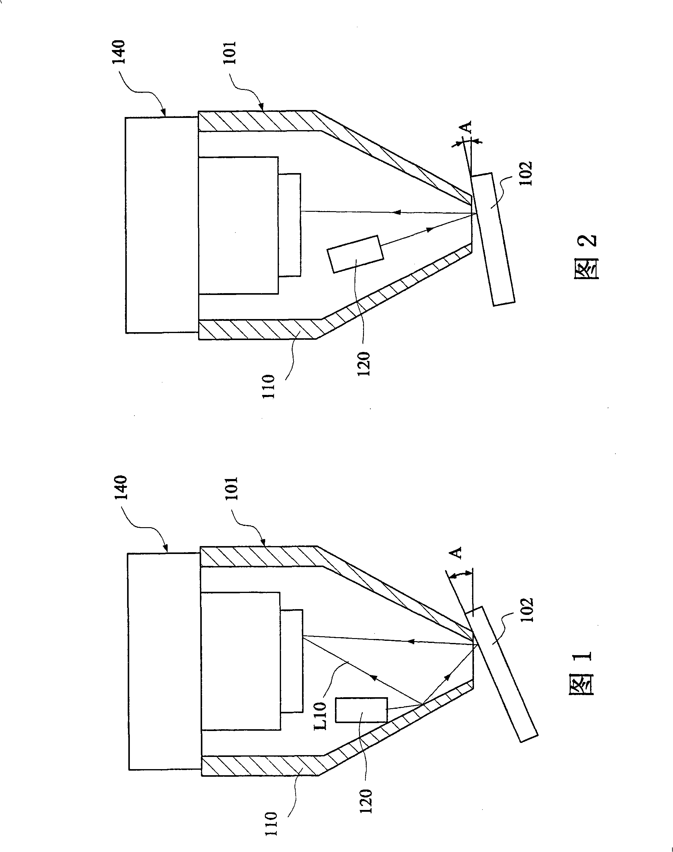 Optical reading head with diffuseness structure