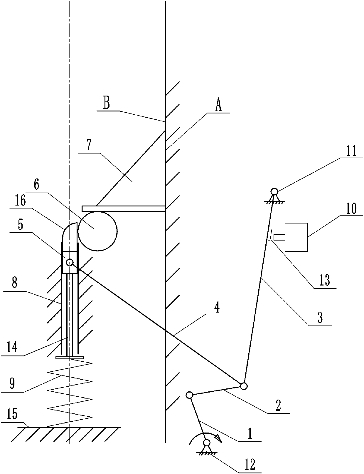 In-car clamping pin type automatic reset mechanical hydraulic linkage door lock device and operation method