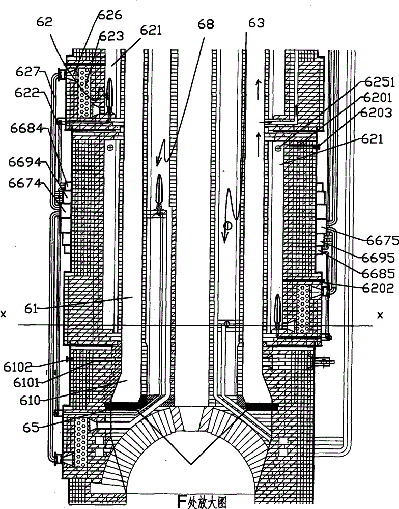 Continuous coking method of coal pyrolyzing furnace