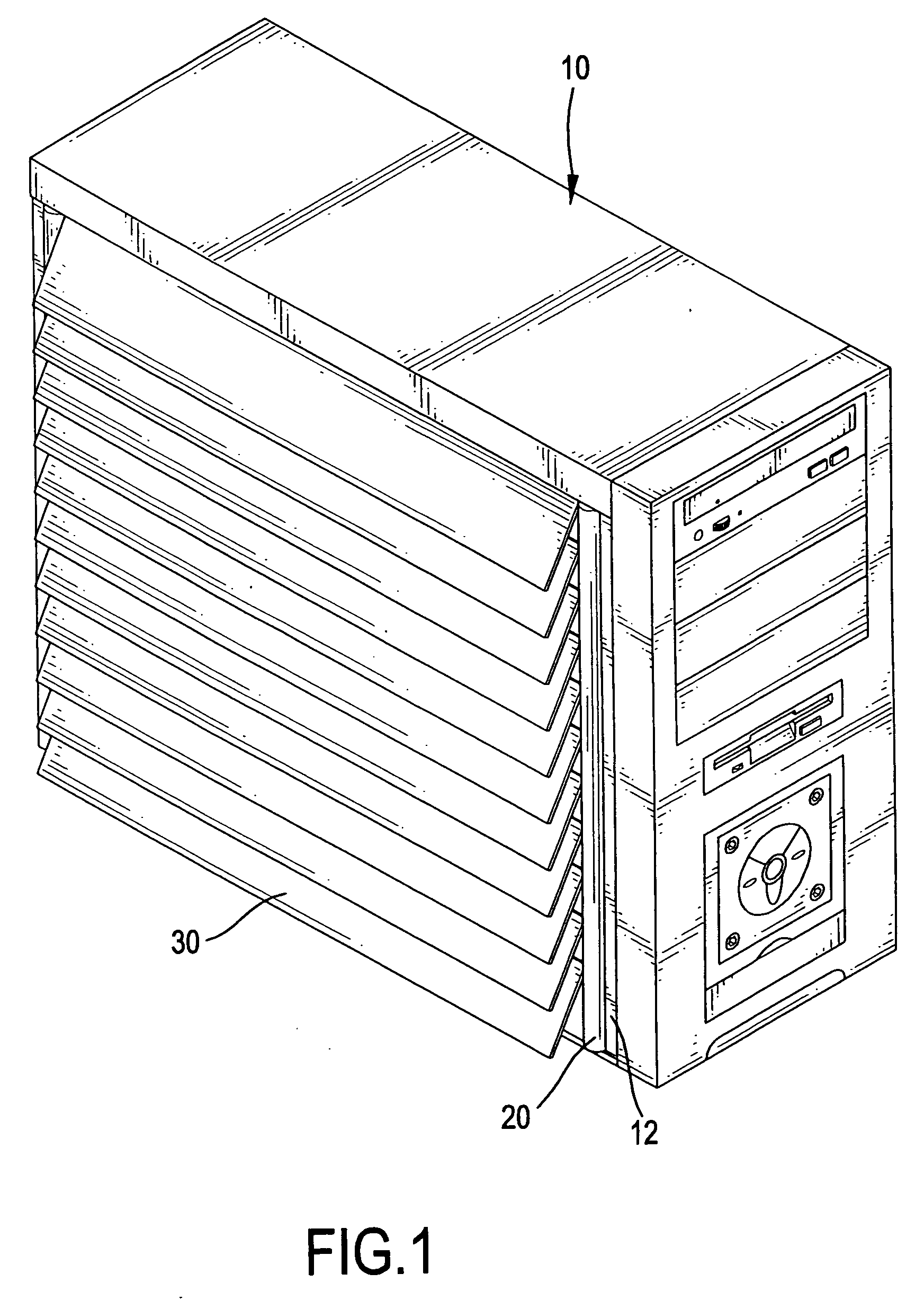 Louver heat vent for chassis of computer