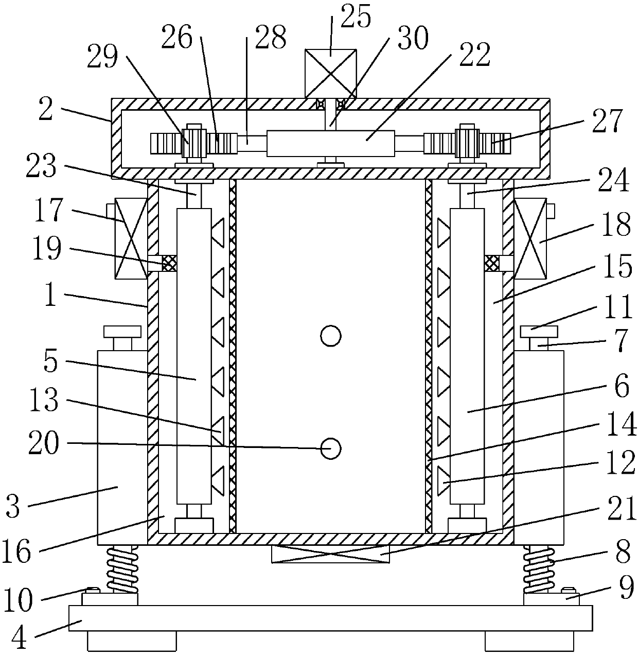 Swing air-supplying type heat dissipation damping power distribution cabinet