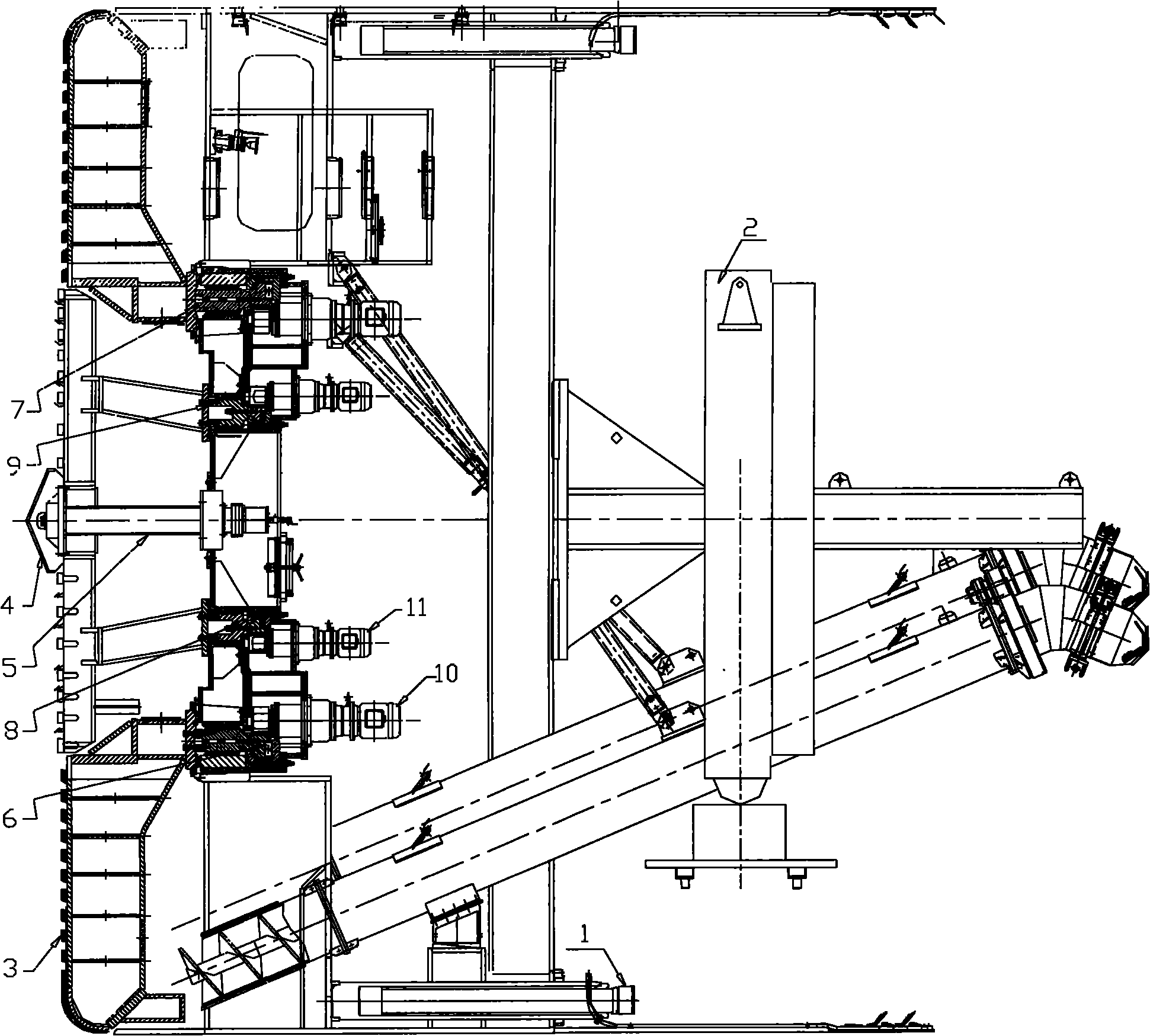 Large-diameter earth pressure balance shield machine