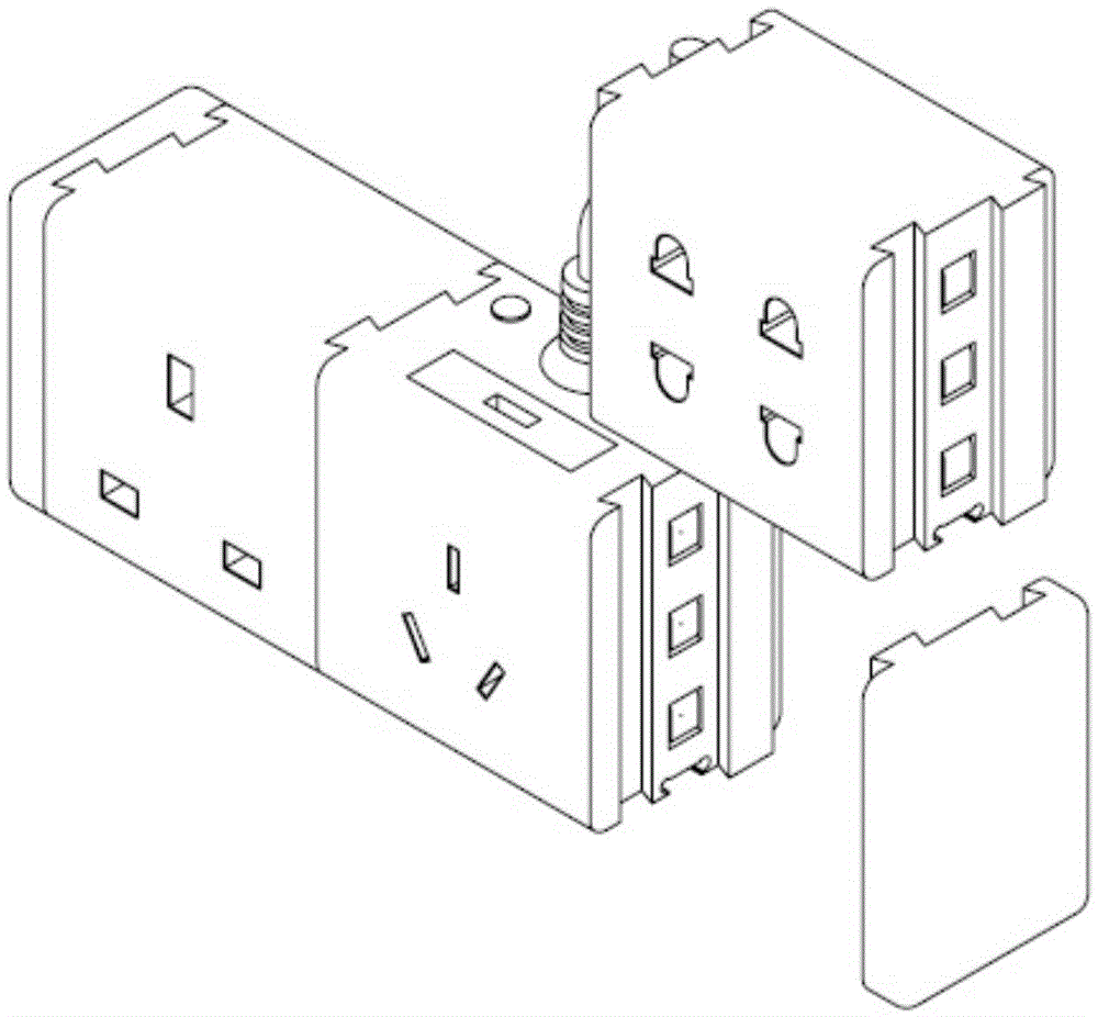 An extended combined module power socket and its application