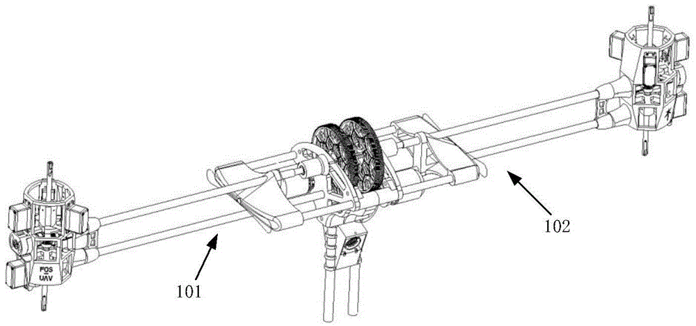 Heavy-load low-structure-complexity double-coaxial-twin-rotor unmanned aerial vehicle