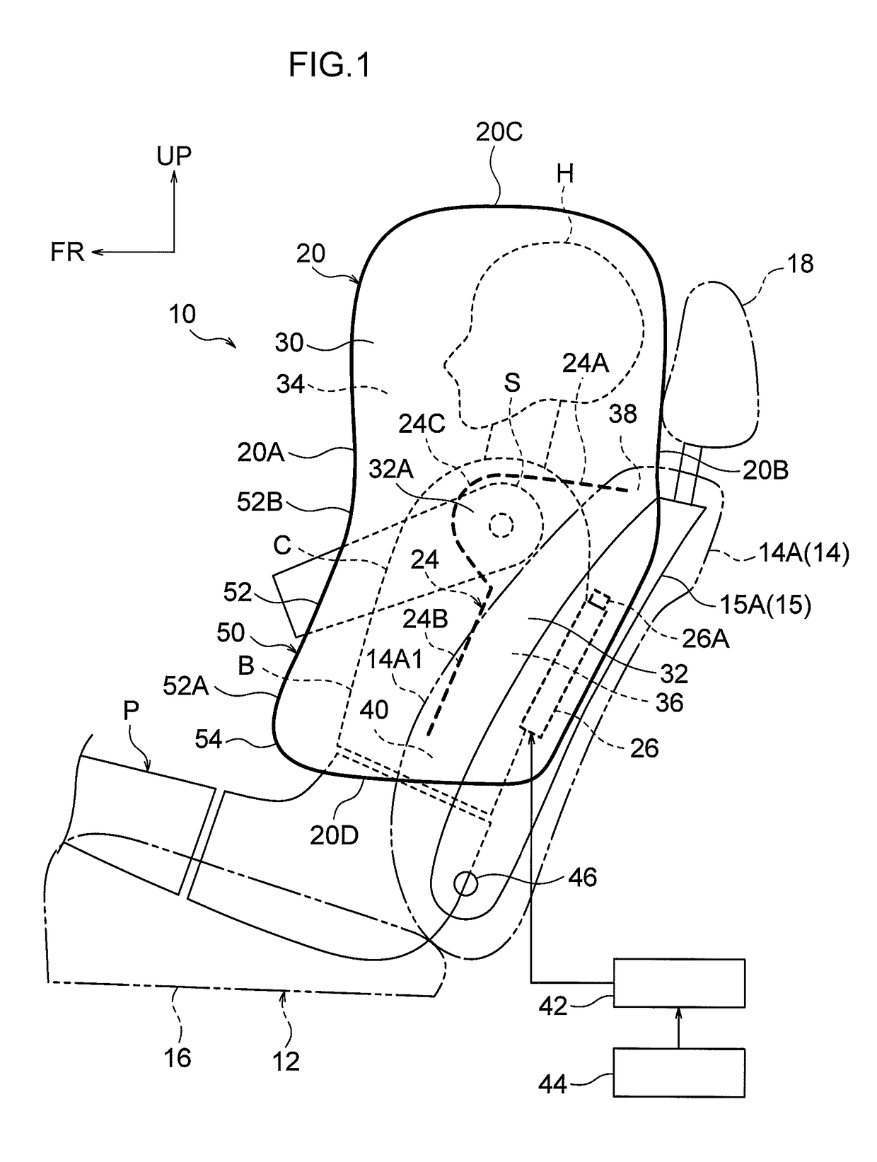 Vehicle side airbag device