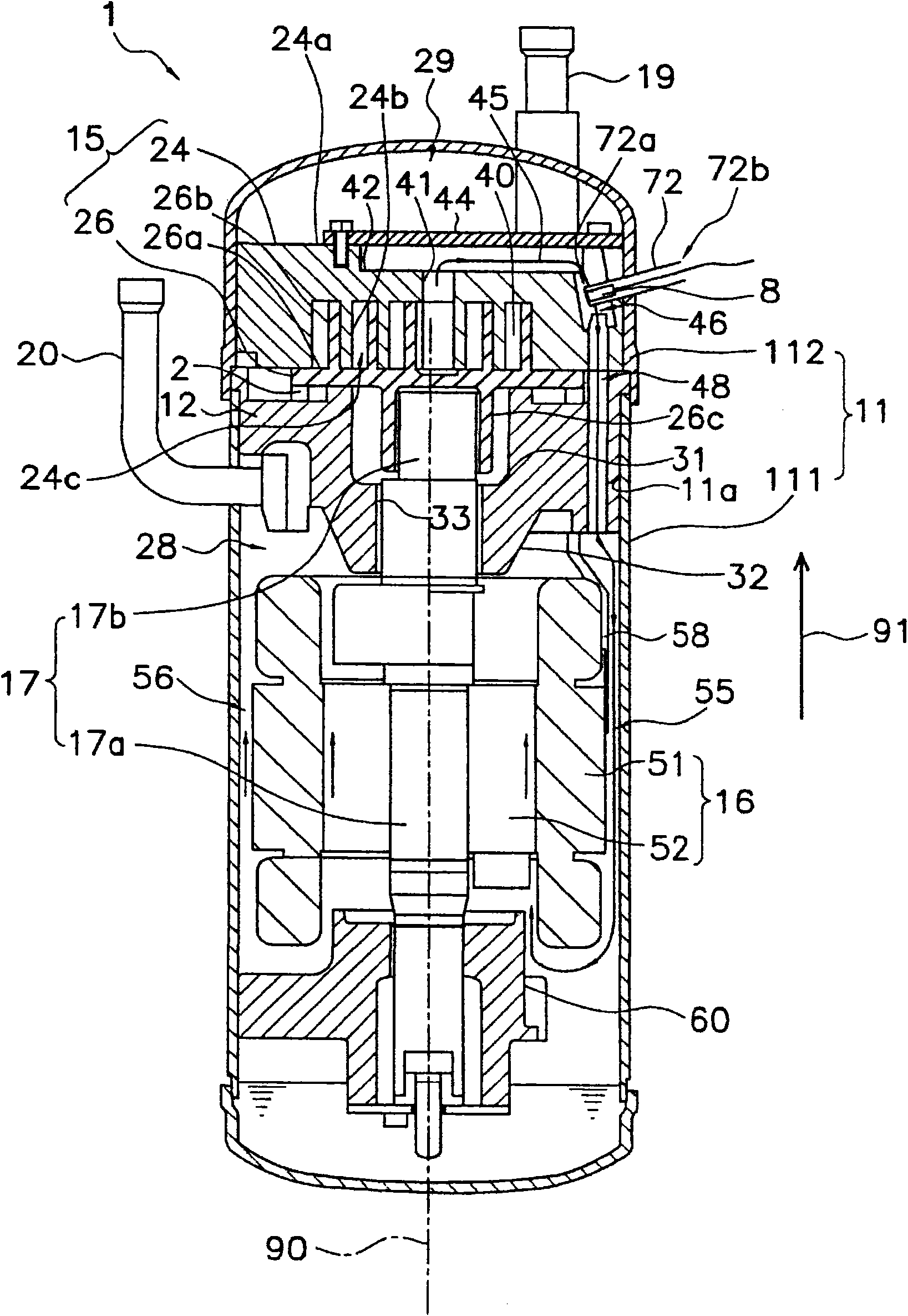 Compressor and refrigeration device using the same