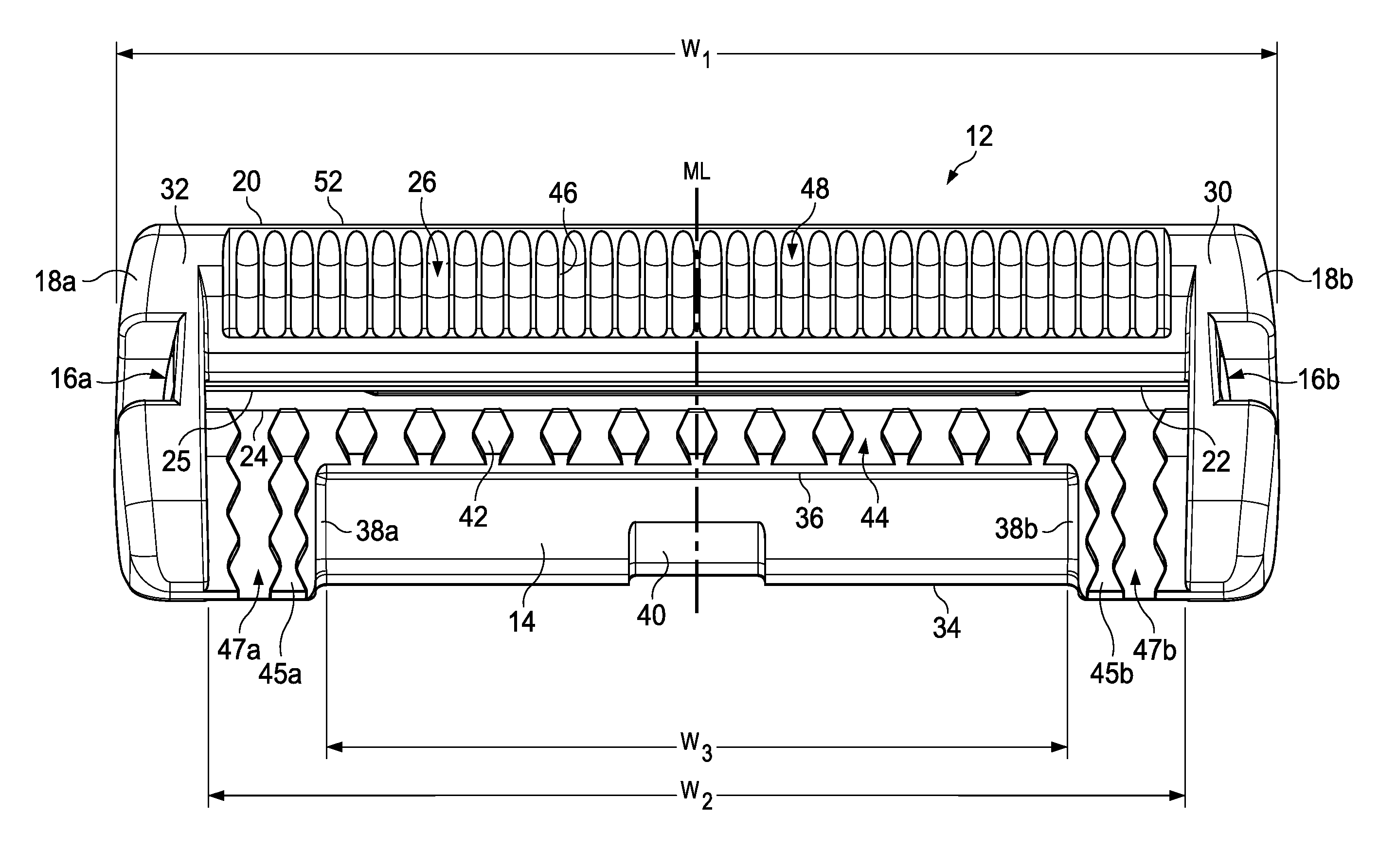 Hair Removal Cartridge with Elongated Recess Region