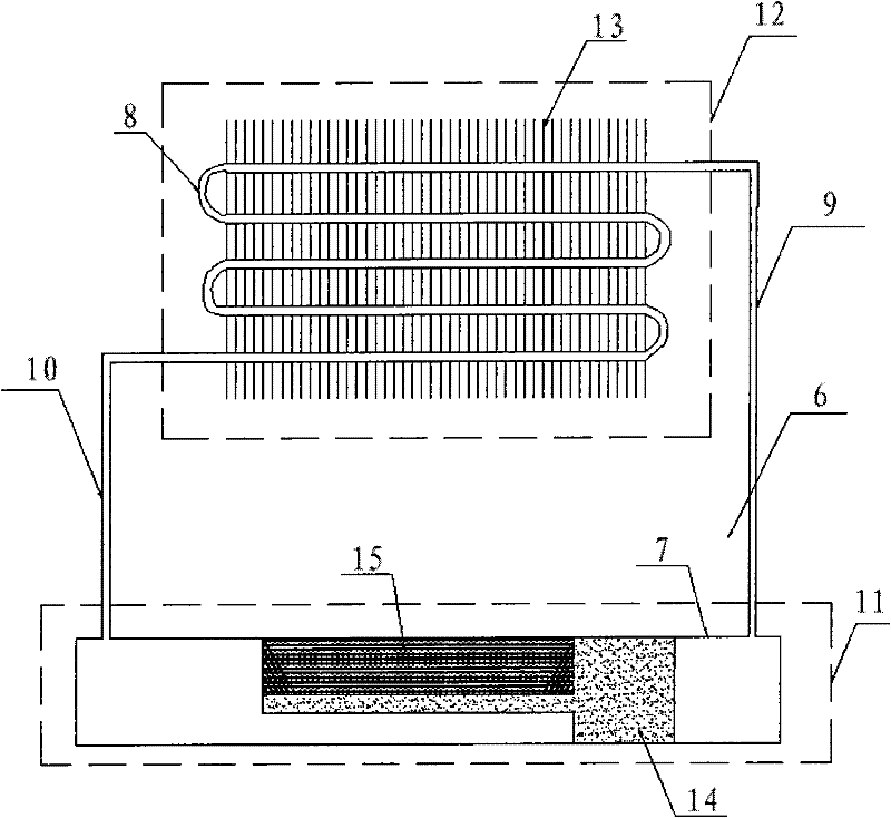 Air-cooling heat pump using excess heat of compressor for frost prevention