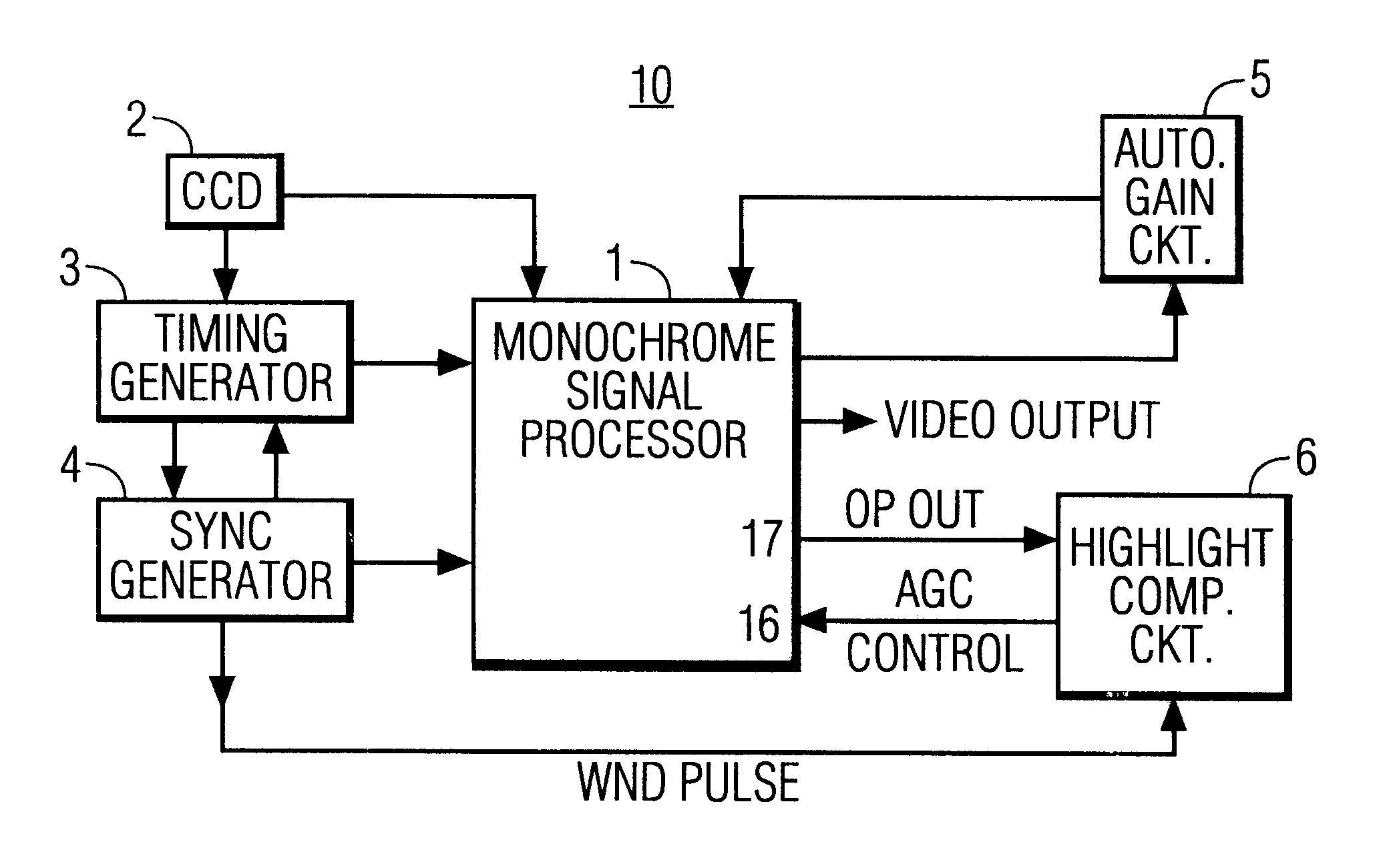 Highlight compensation apparatus for monochrome cameras