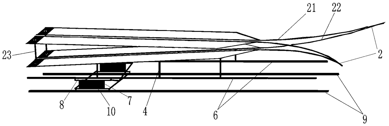 A vehicle-mounted retractable device for a fixed-wing unmanned aerial vehicle