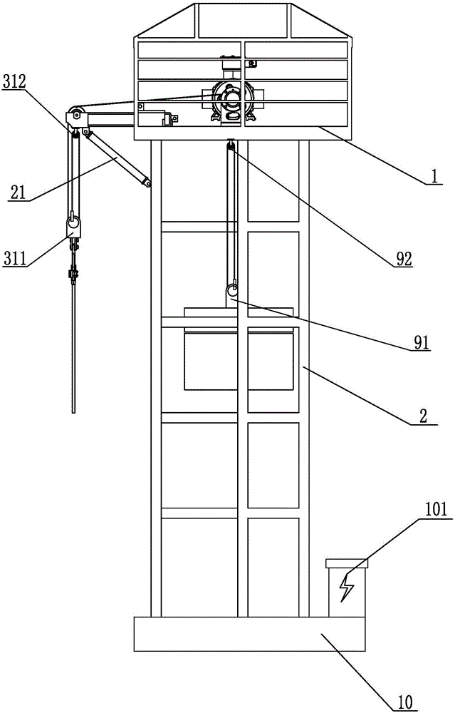 High-efficiency direct drive type pumping unit with single movable pulley and single fixed pulley